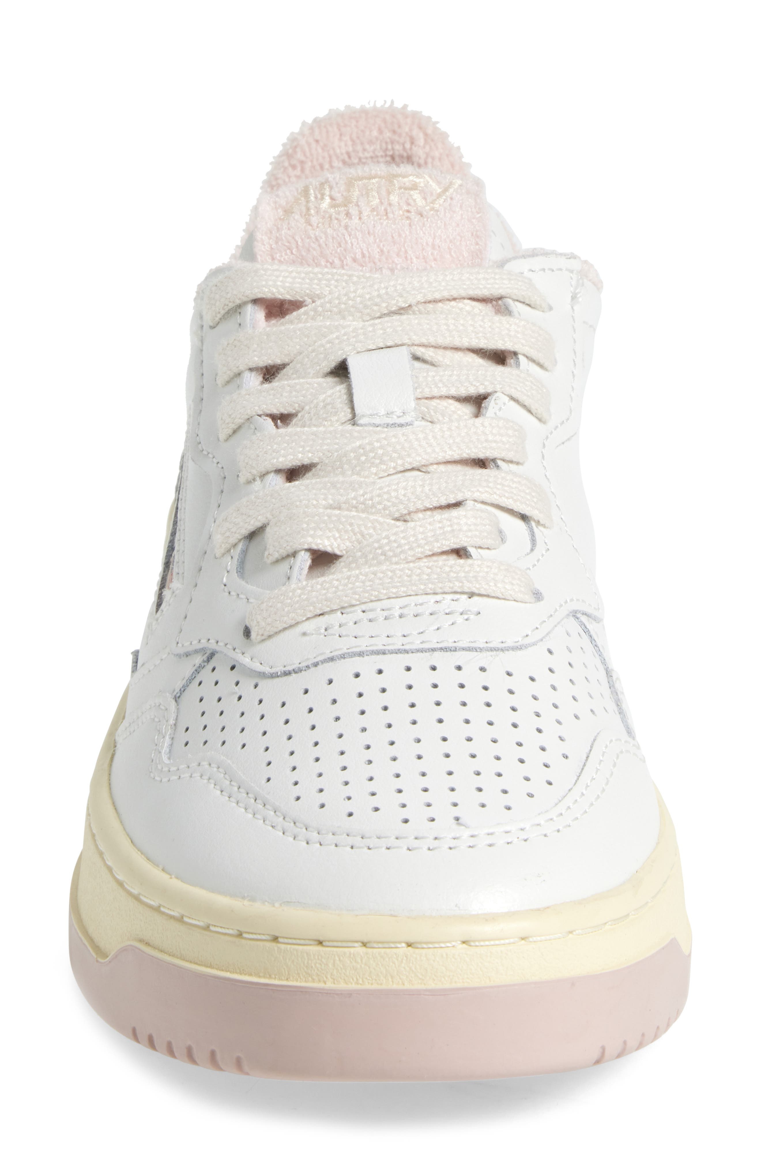 AUTRY Medalist Low Sneaker in White/Pink at Nordstrom - 4
