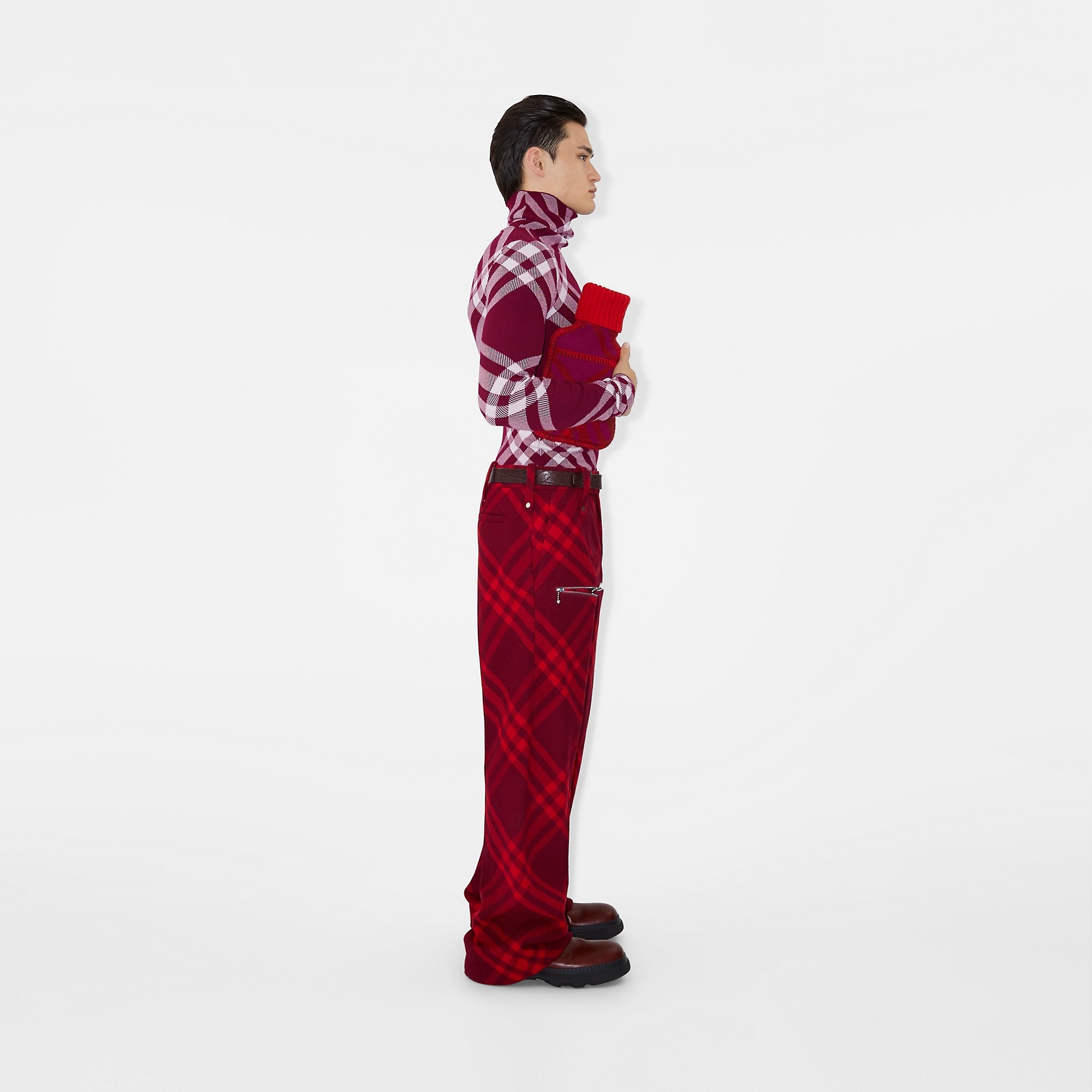 Check Wool Blend Sweater - 3