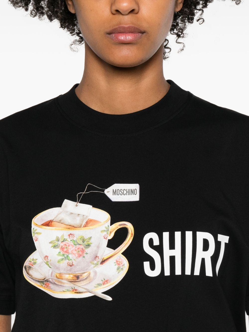 teacup-print T-shirt - 5