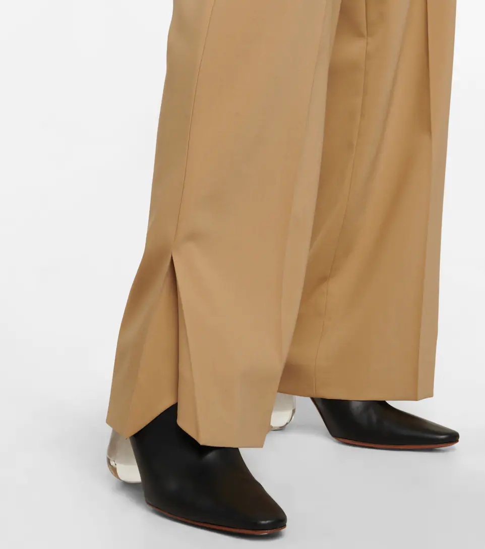 Mid-rise wool-blend pants - 7