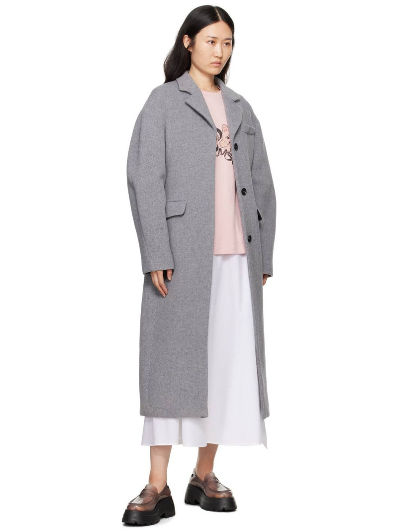 MSGM Gray Dropped Shoulder Coat outlook