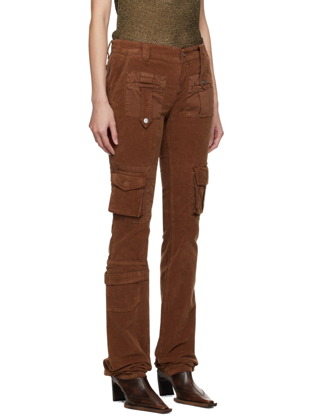 Brown Cargo Pocket Trousers - 2