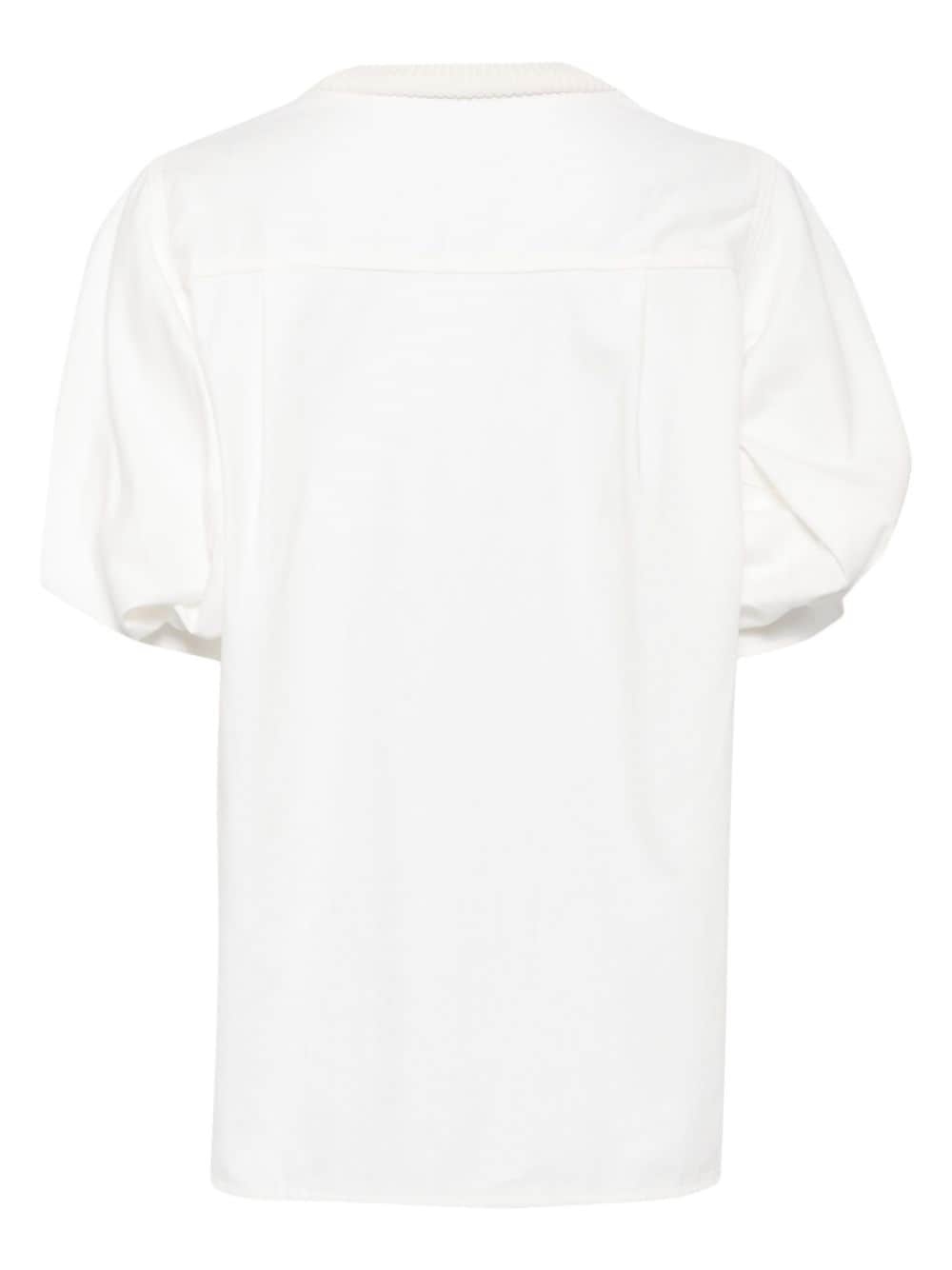 panelled fine-knit T-shirt - 2