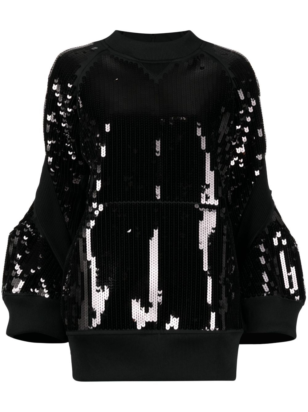 sequin-embellished round-neck jumper - 1