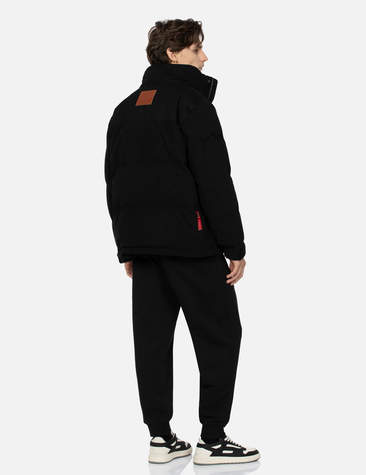 FAN-SHAPED SEAGULL AND WAVE PRINT 3D FIT SWEATPANTS - 4