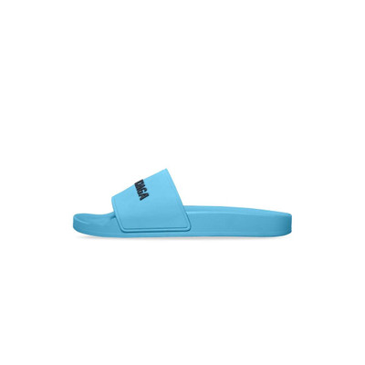 BALENCIAGA Men's Pool Slide Sandal in Blue Sky outlook