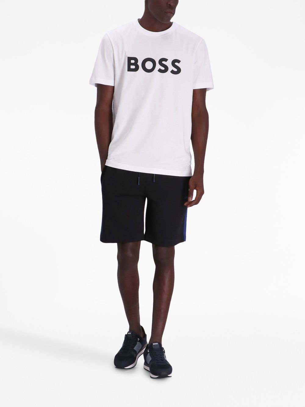 logo-embroidered tape-detailing shorts - 2