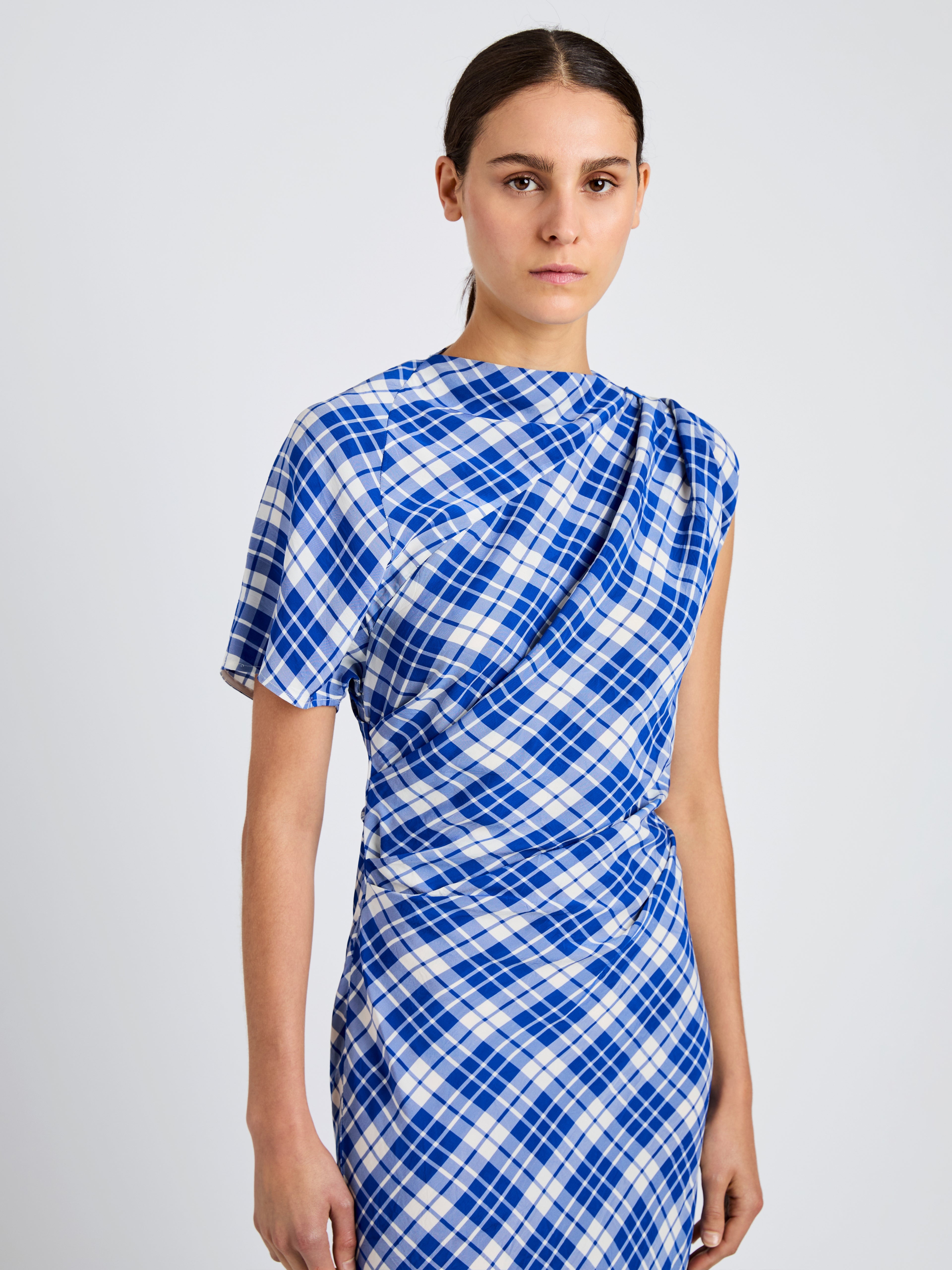 Hallie Dress in Crinkled Plaid - 5