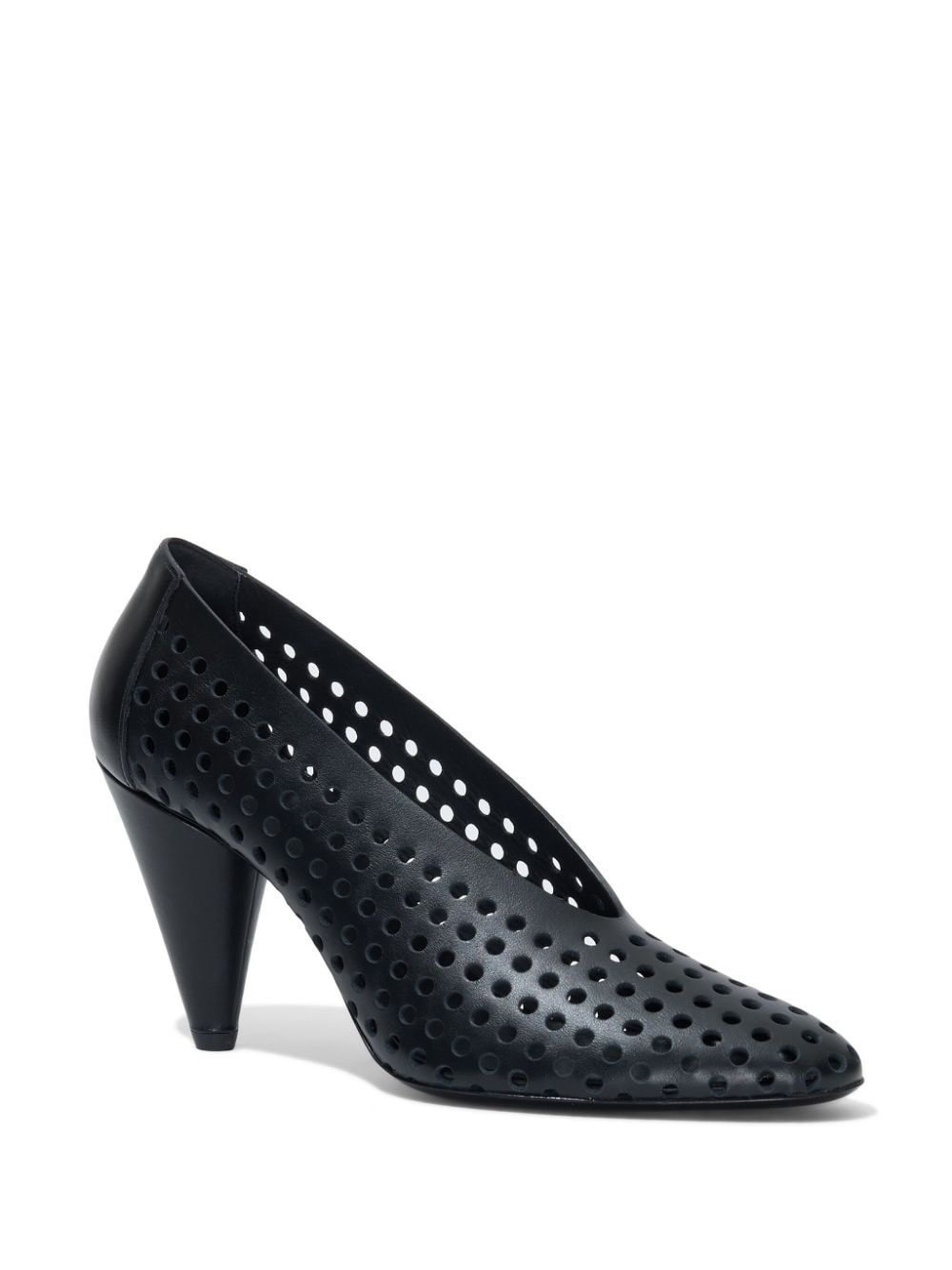 85mm perforated leather pumps - 2