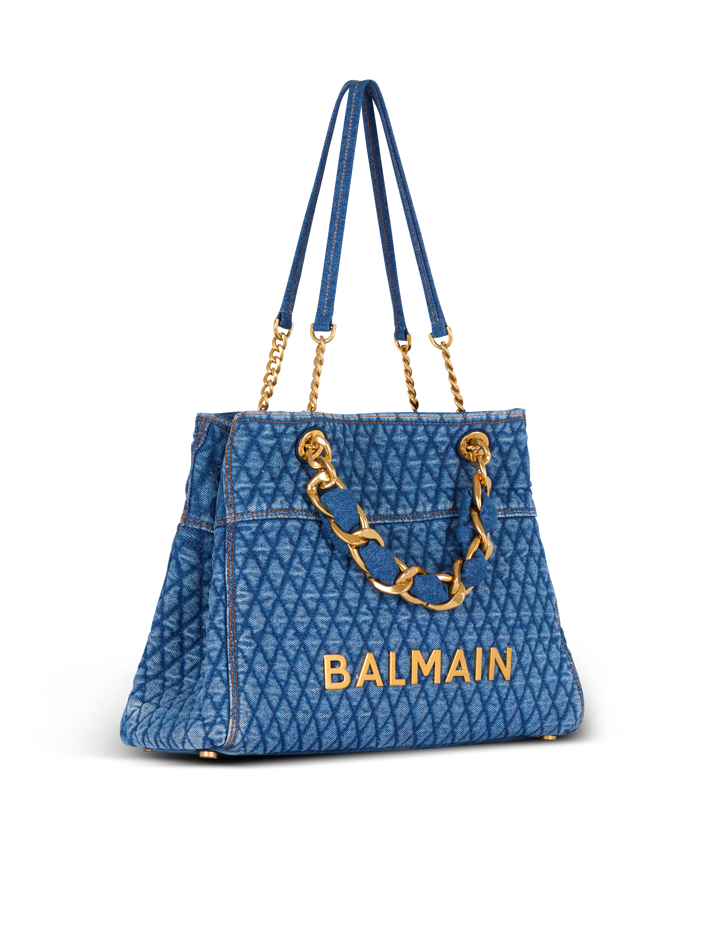 1945 Soft tote bag in diamond-quilted denim - 3