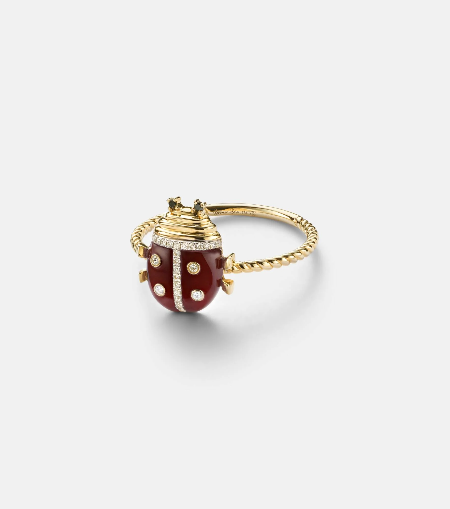 Coccinelle Mini 9kt gold ring with gemstones - 1