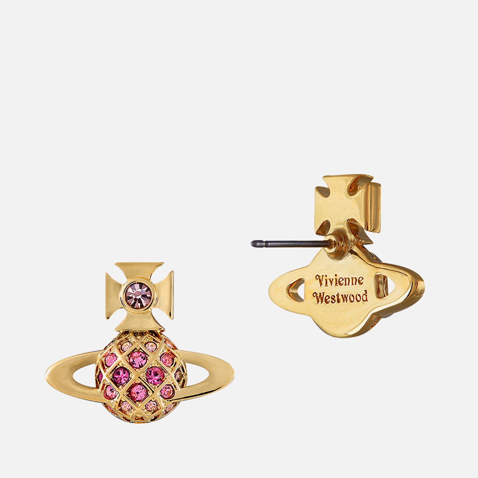 Vivienne Westwood Women's Willa Bas Relief Gold Tone Stud Earrings - Gold/Pink - 2