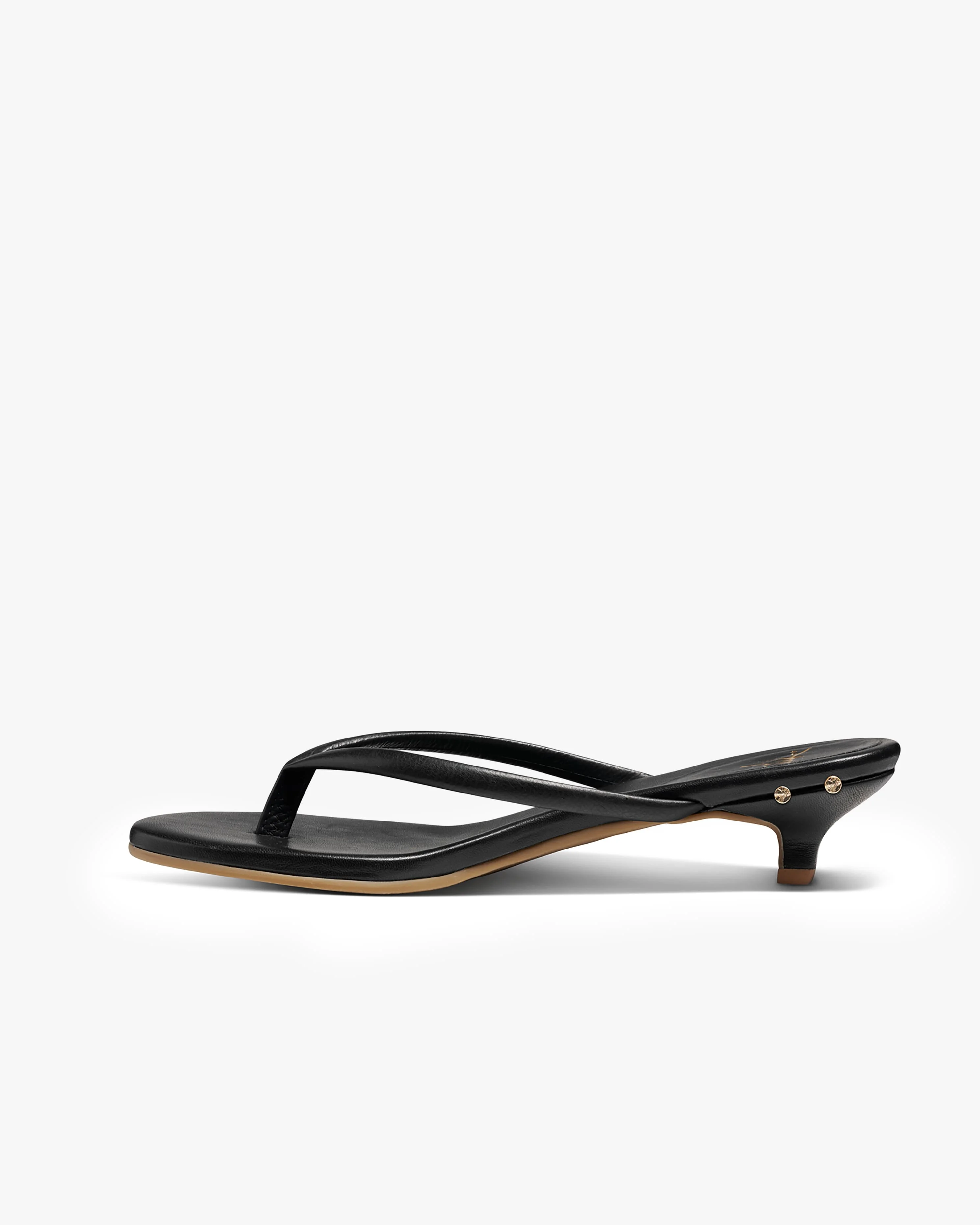 Corella Leather Kitten Heel Thong Sandal - 1