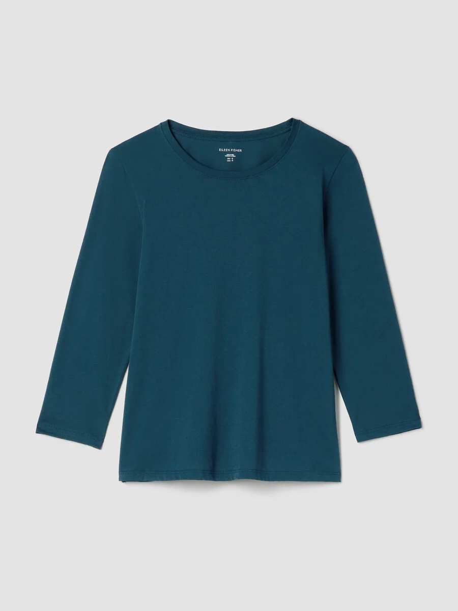 Organic Pima Cotton Jersey 3/4-Sleeve Tee - 1