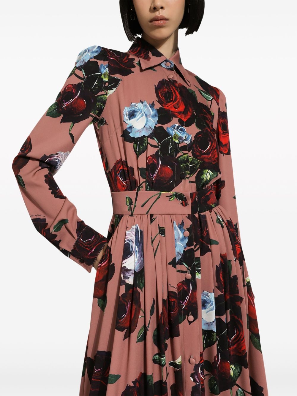 floral-print silk-blend dress - 5