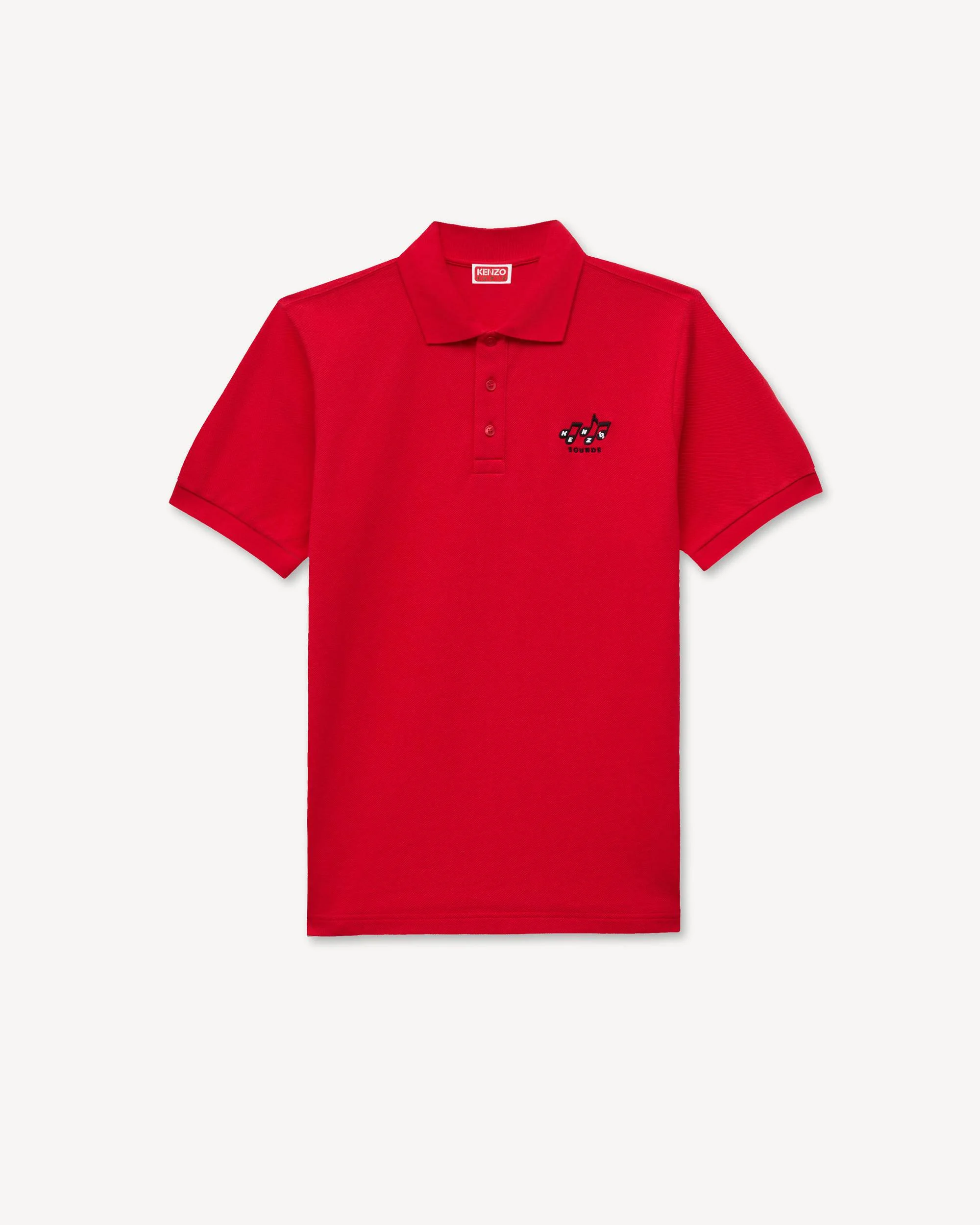 'KENZO Sounds' embroidered slim polo in cotton - 1