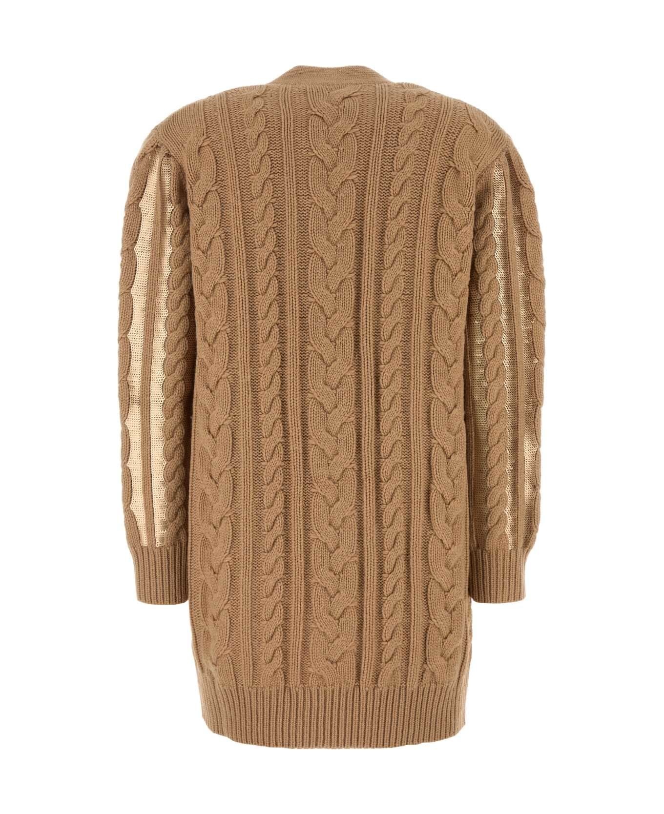 Camel Wool Blend Mirco Cardigan - 2