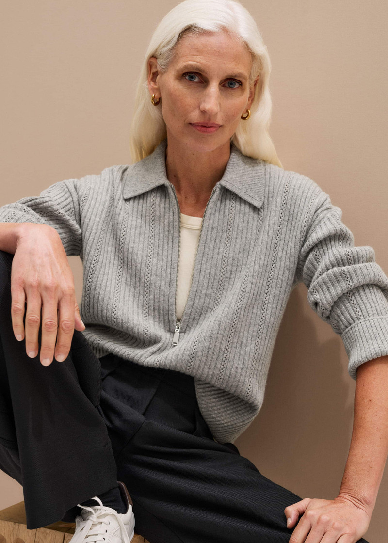 ME+EM Zip Neck Knit Polo outlook