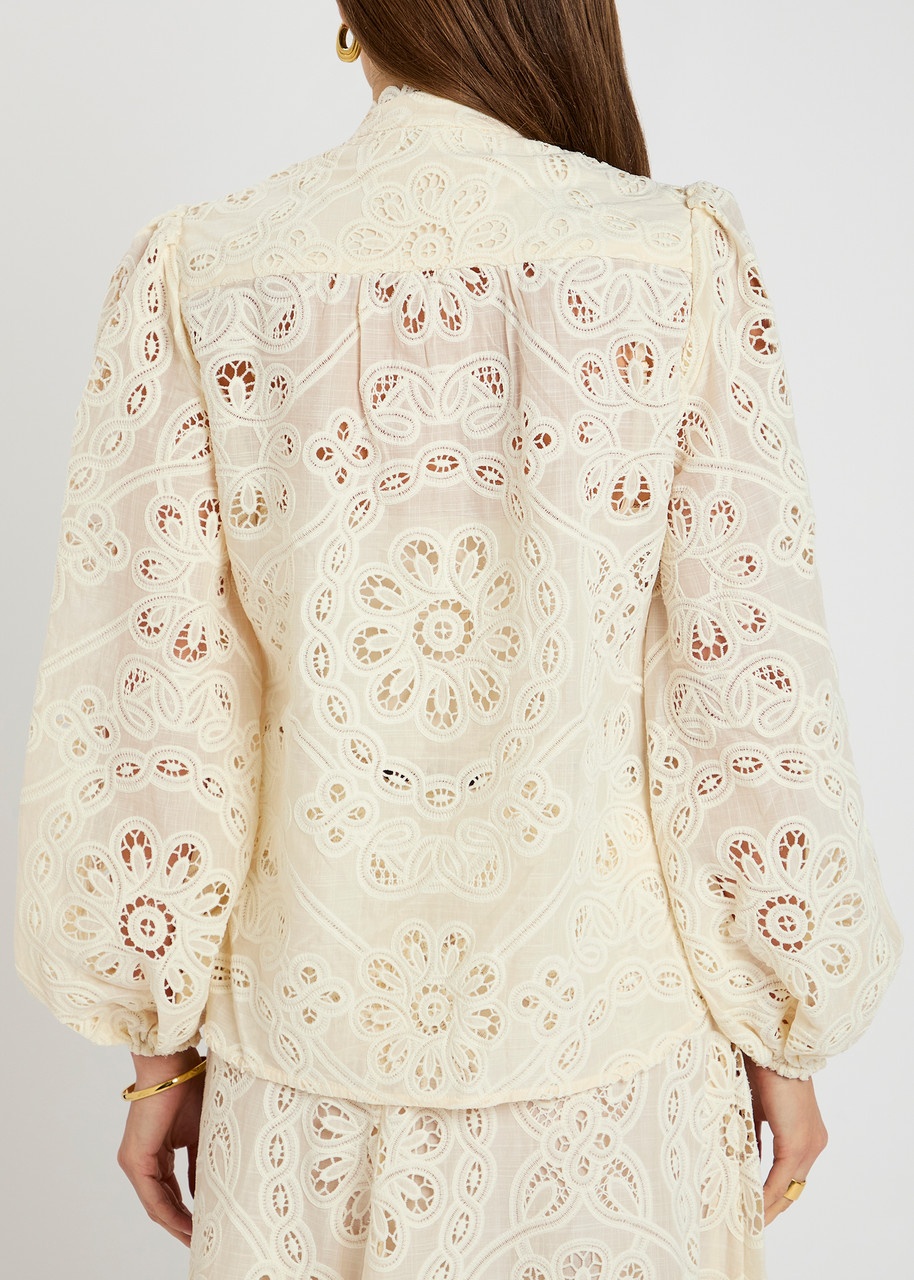 Zimmermann Rhiannon Embroidered Cotton Blouse - 3