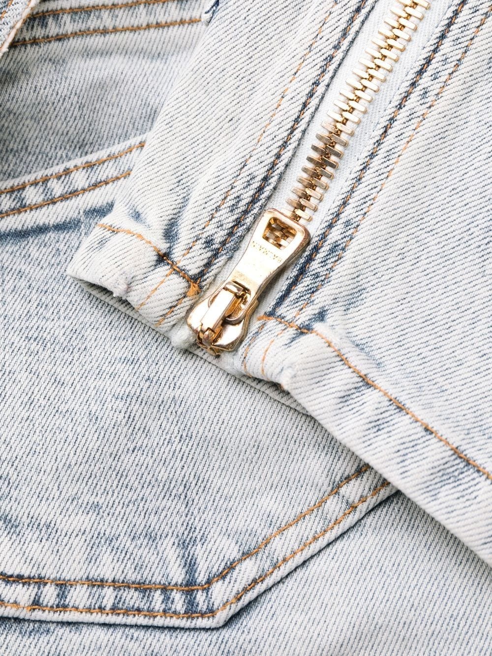 zip-detail layered jeans - 7