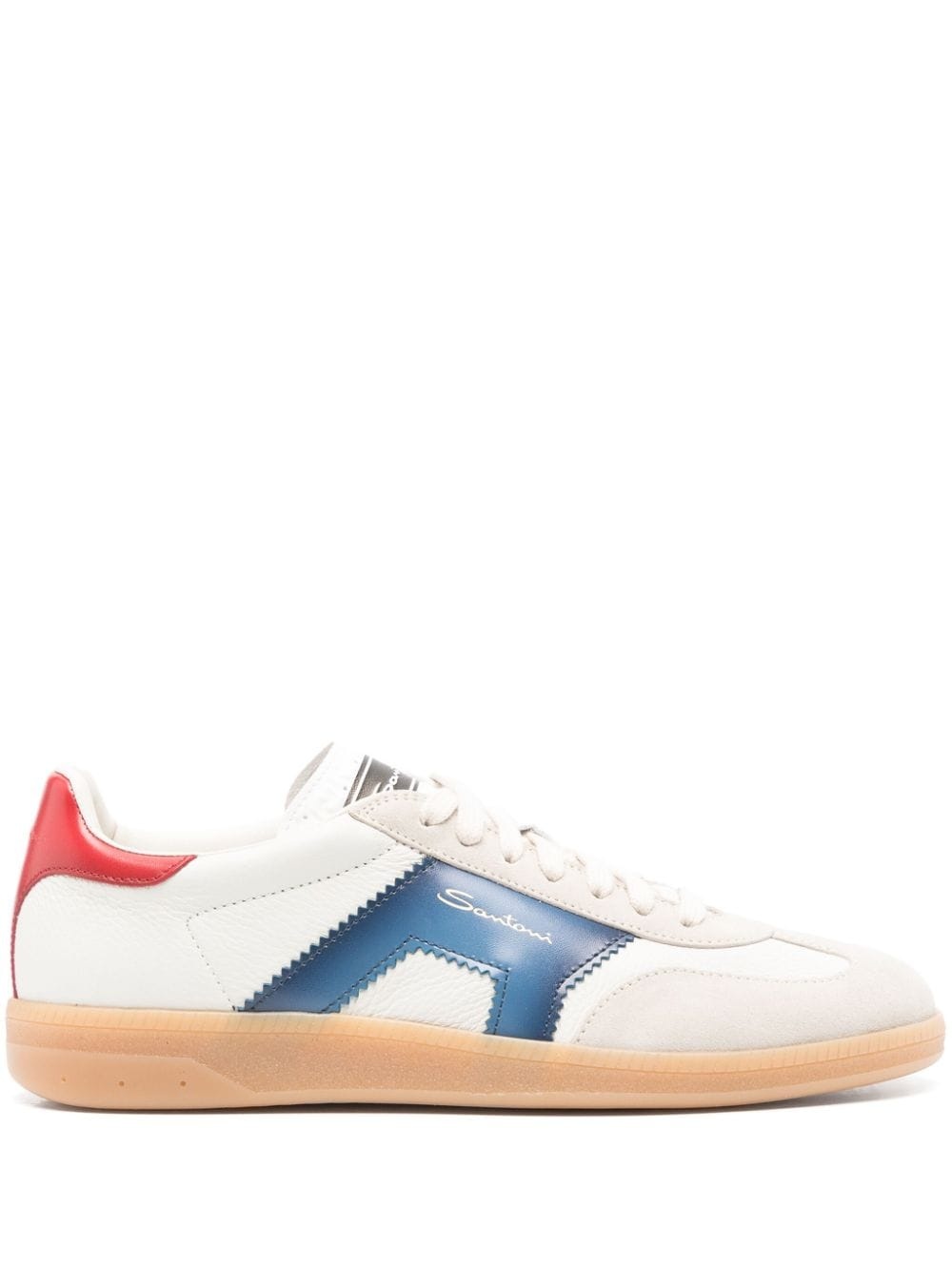 panelled leather sneakers - 1