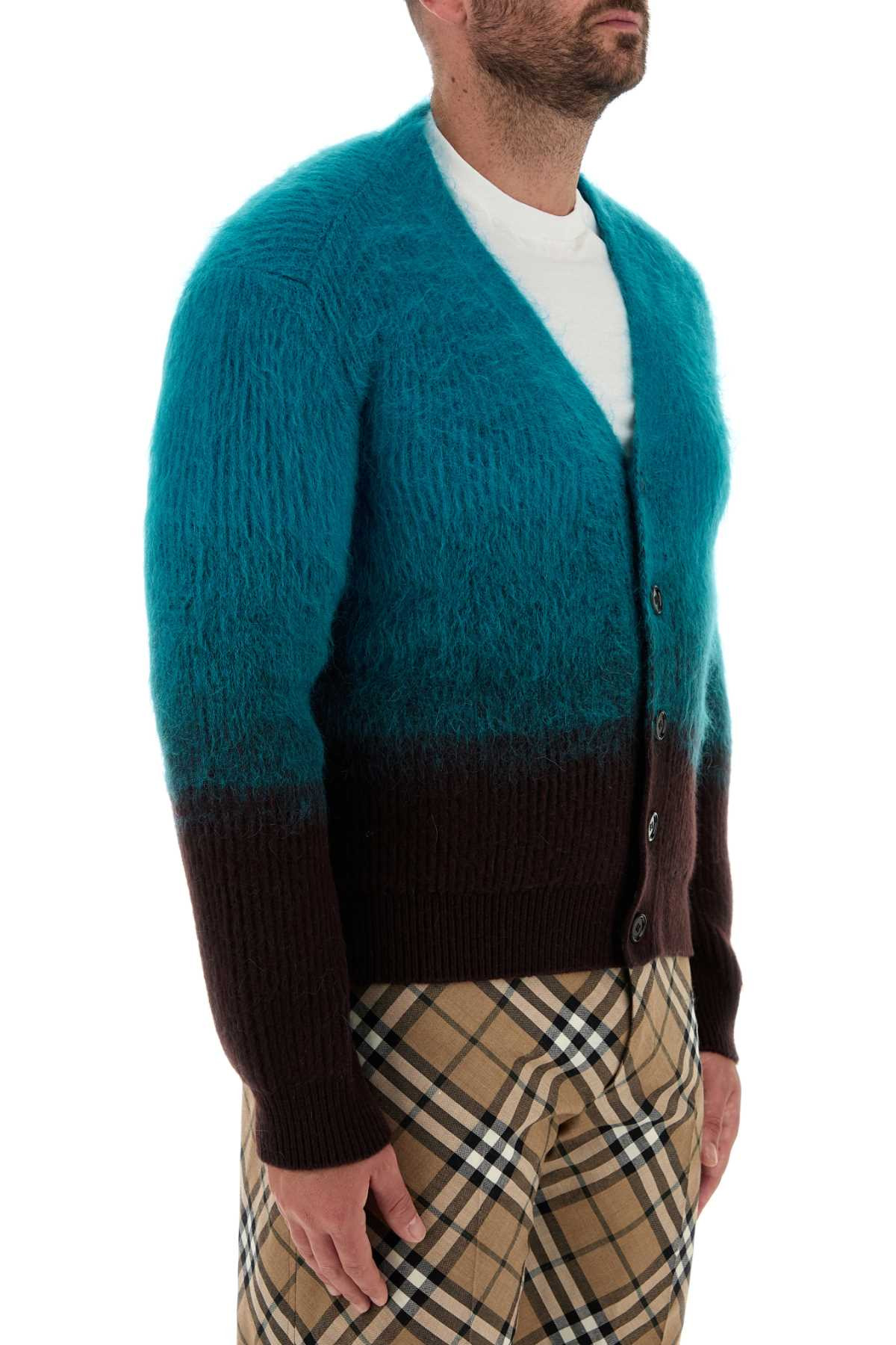 Burberry Men Two-Tone Wool Blend Cardigan - 3