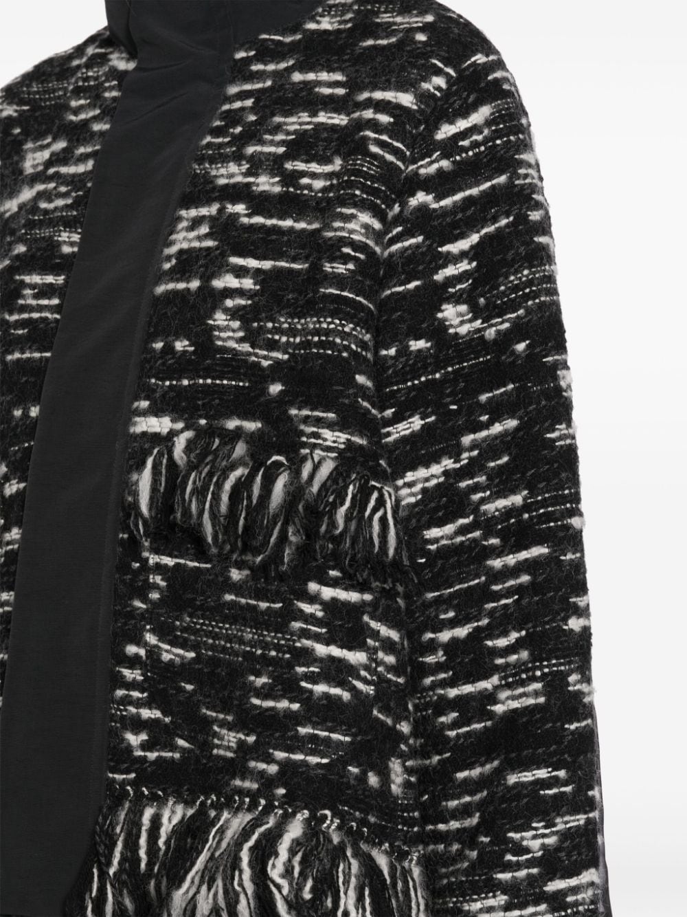 fringed-edge knitted jacket - 5