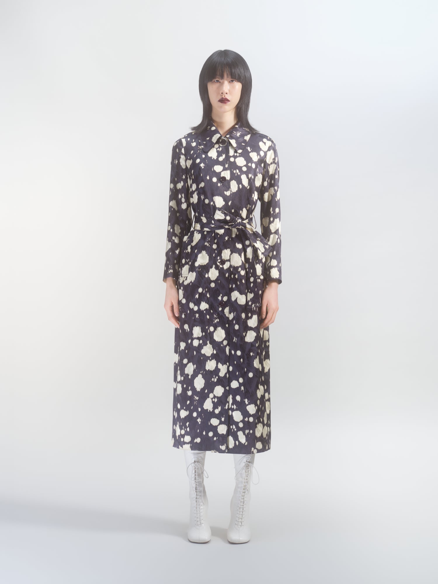 LONG BELTED COAT - 2