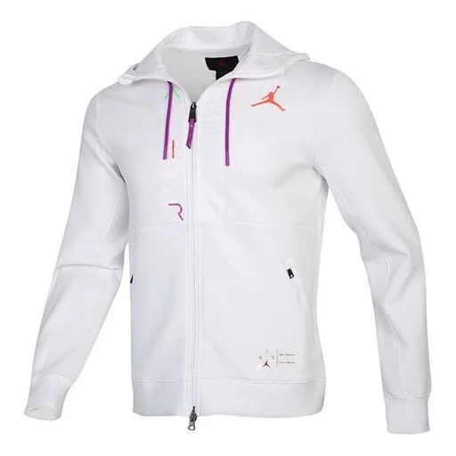 Air Jordan Fleece Full-length zipper Cardigan Jacket White CK6448-100 - 1