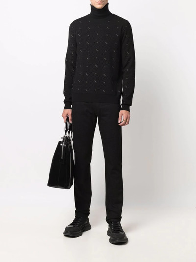 FENDI FF-embroidery crew-neck sweatshirt outlook