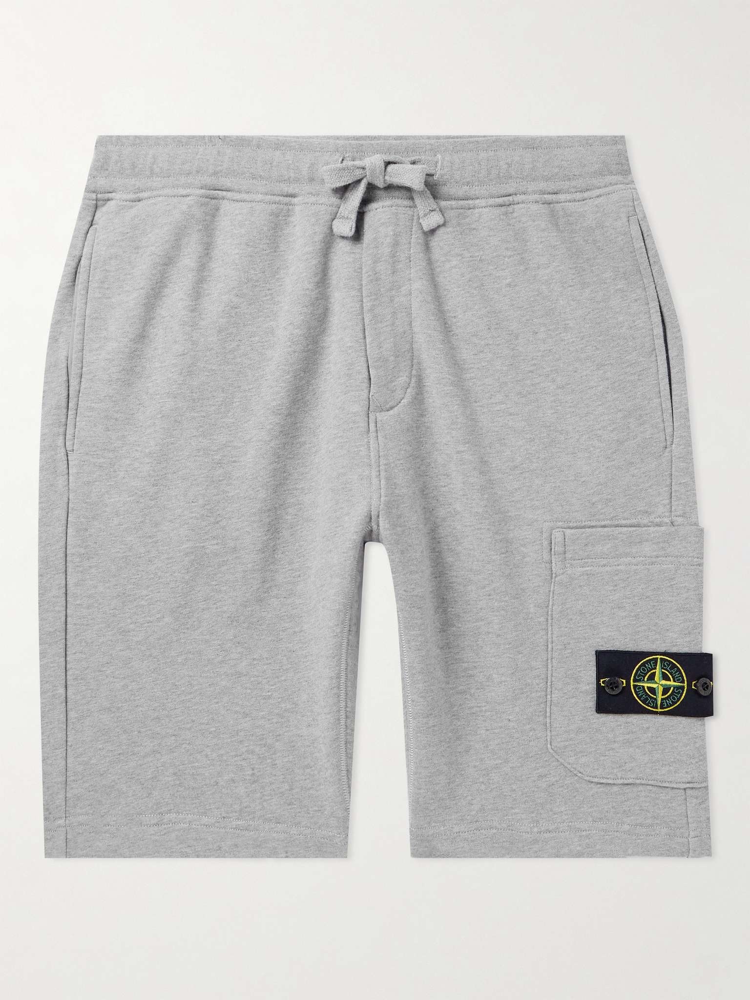 Straight-Leg Logo-Appliquéd Garment-Dyed Cotton-Jersey Shorts - 1