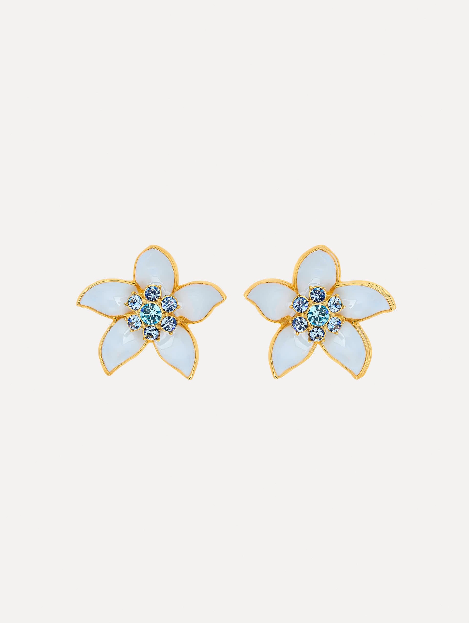 ENAMEL JASMINE EARRINGS - 1
