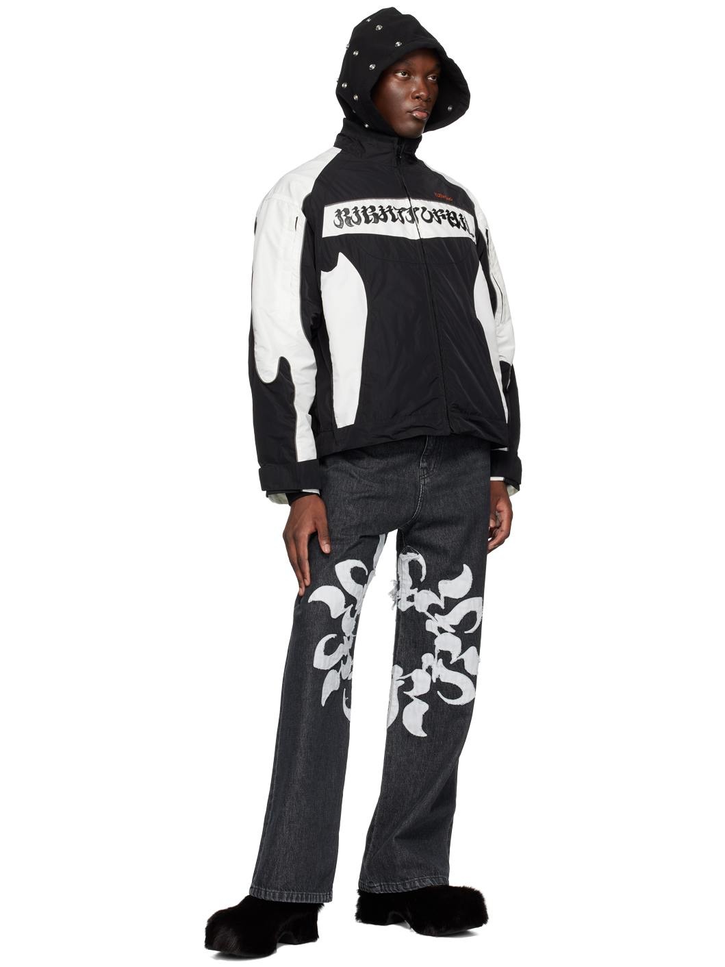 Black & Off-White Rider Jacket - 5