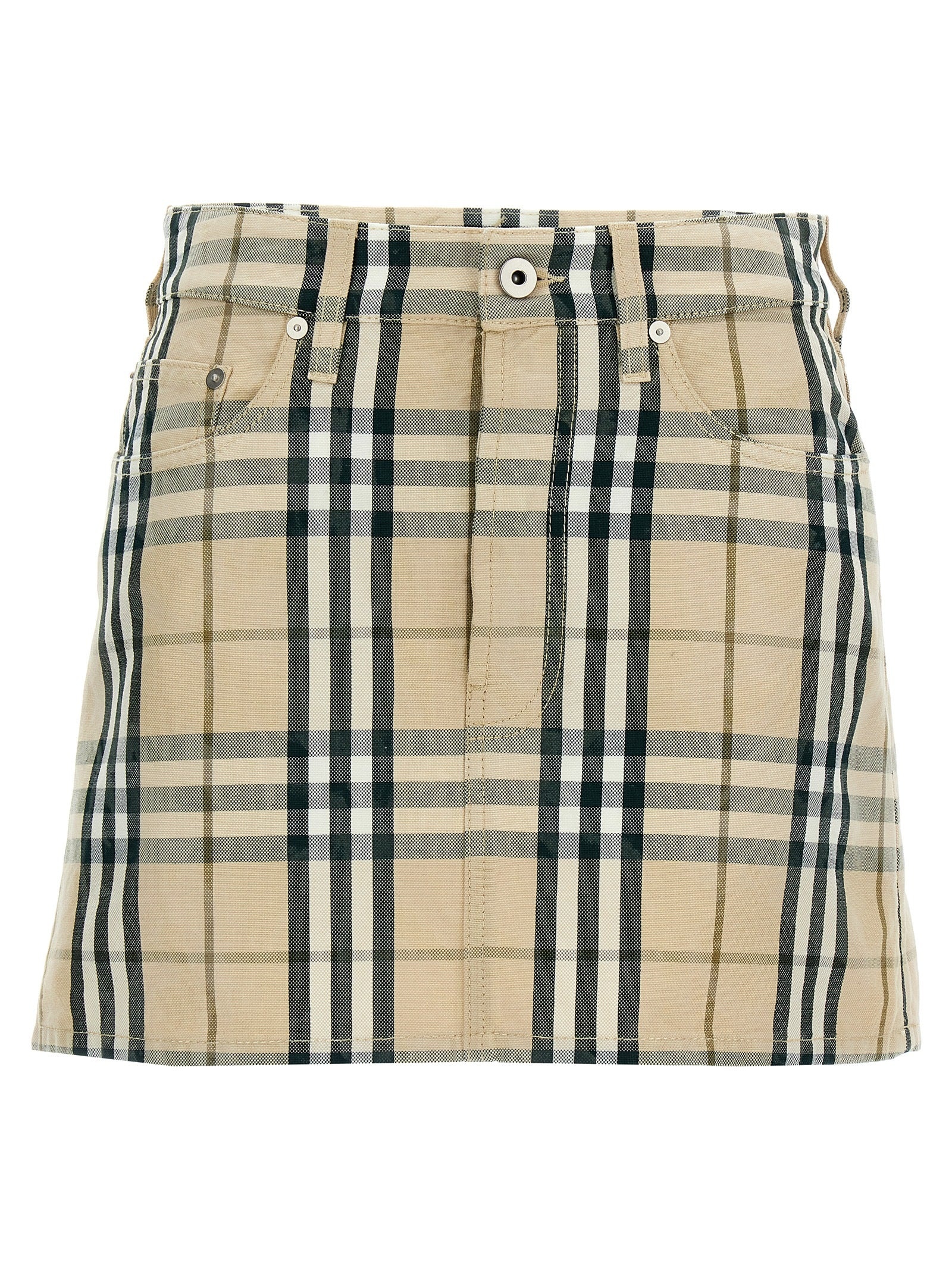 Check Skirt Skirts Beige - 1