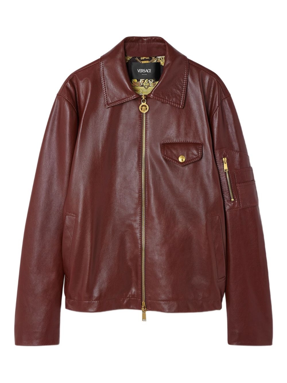 biker-style leather jacket - 1