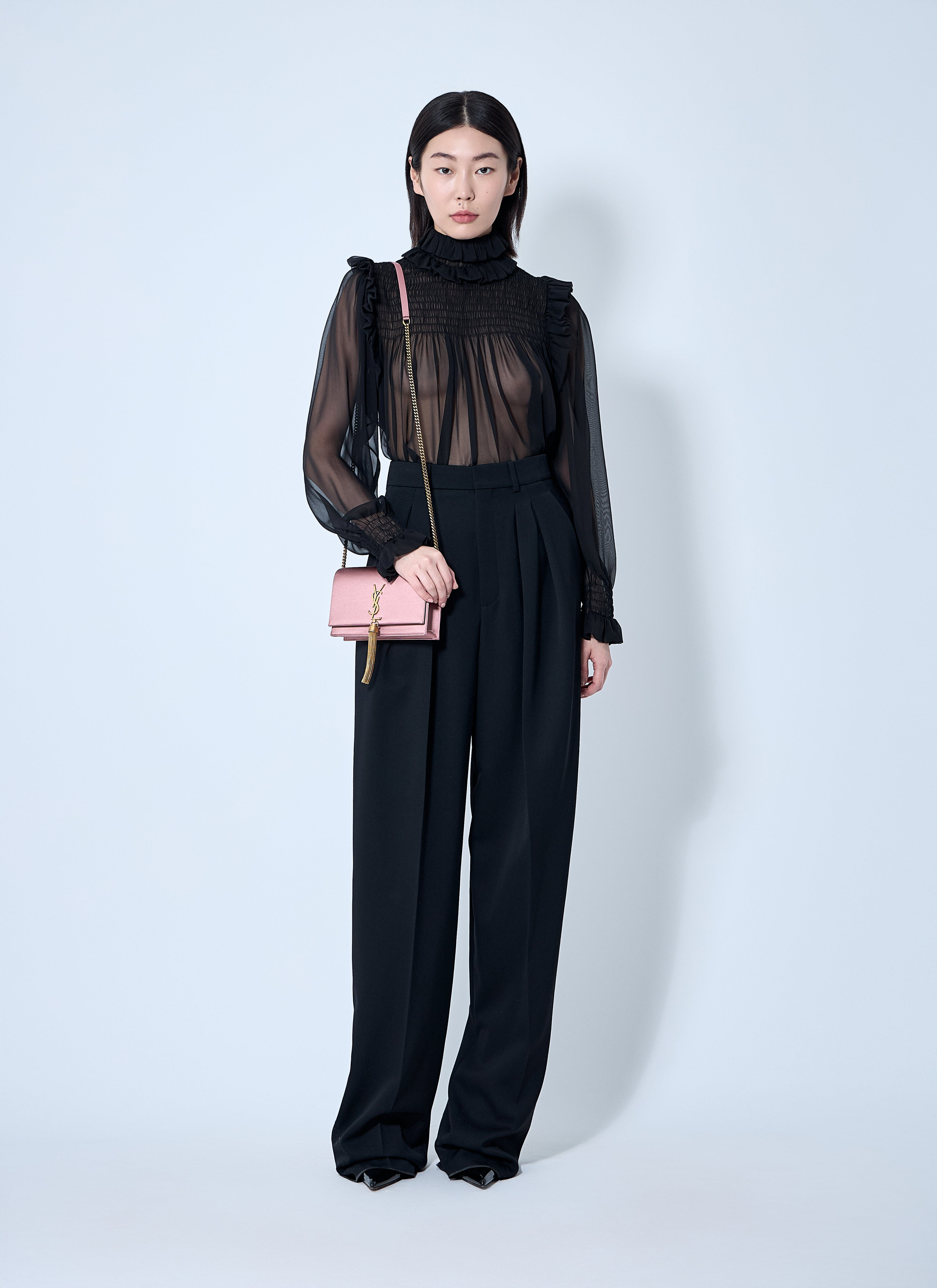 Saint Laurent Women Ruffled Silk Blouse - 2