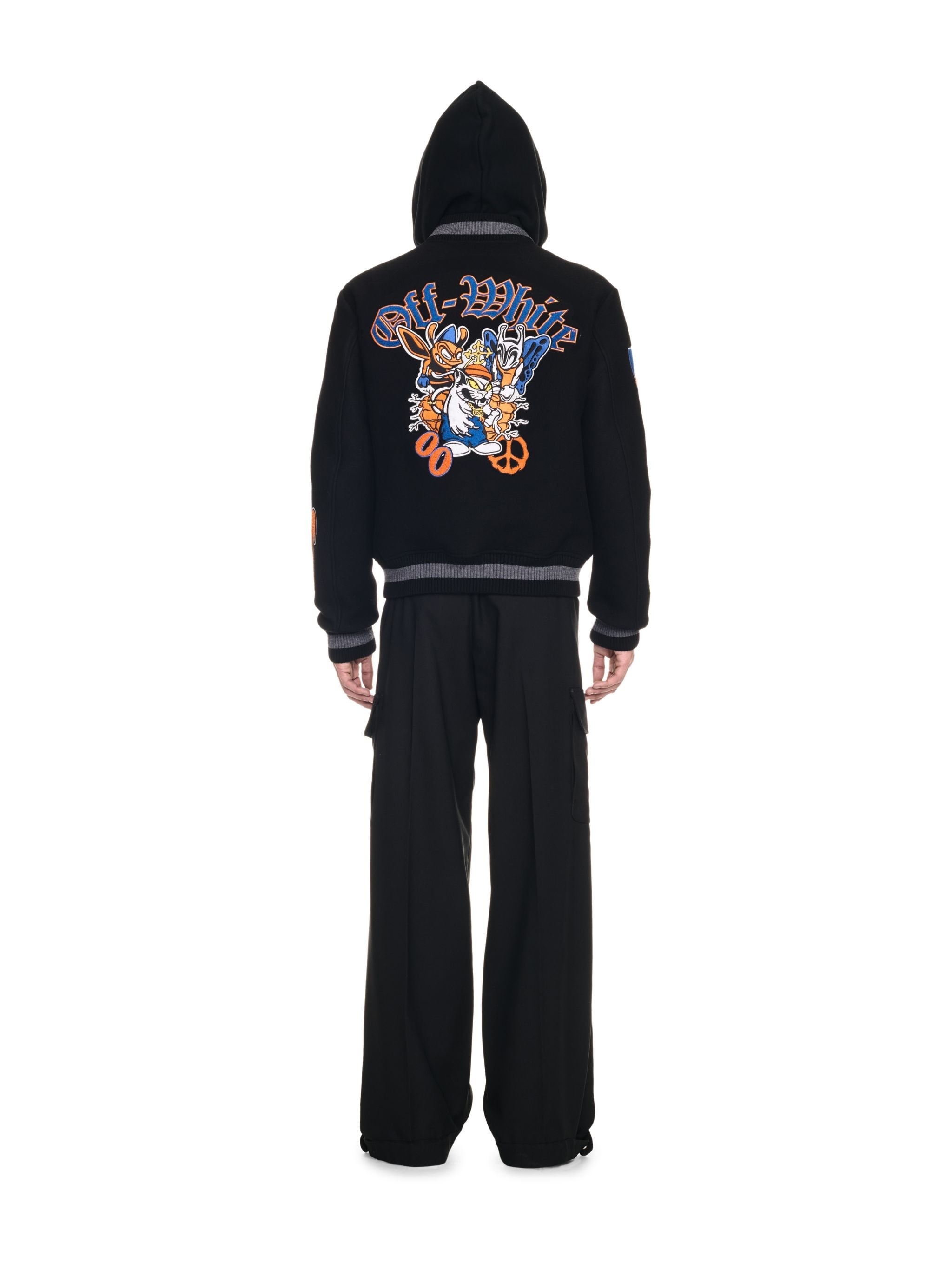 Black Gang Wool Varsity Bomber - 4