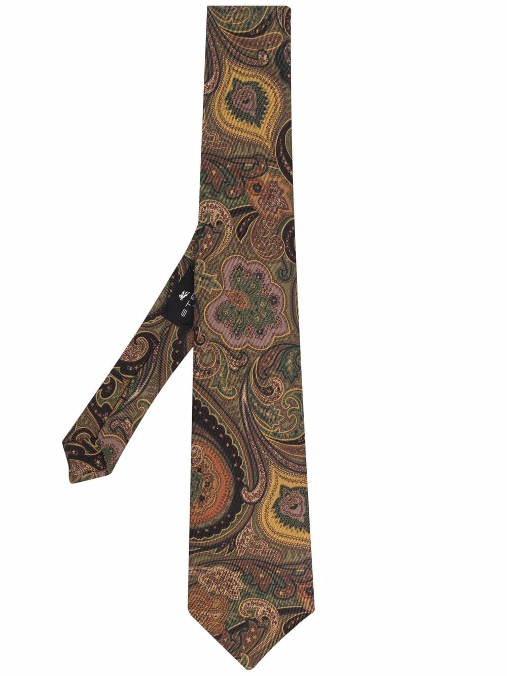 paisley print silk tie - 1