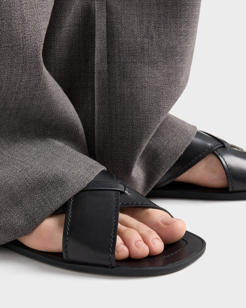 Prada Decò leather crisscross sandals outlook