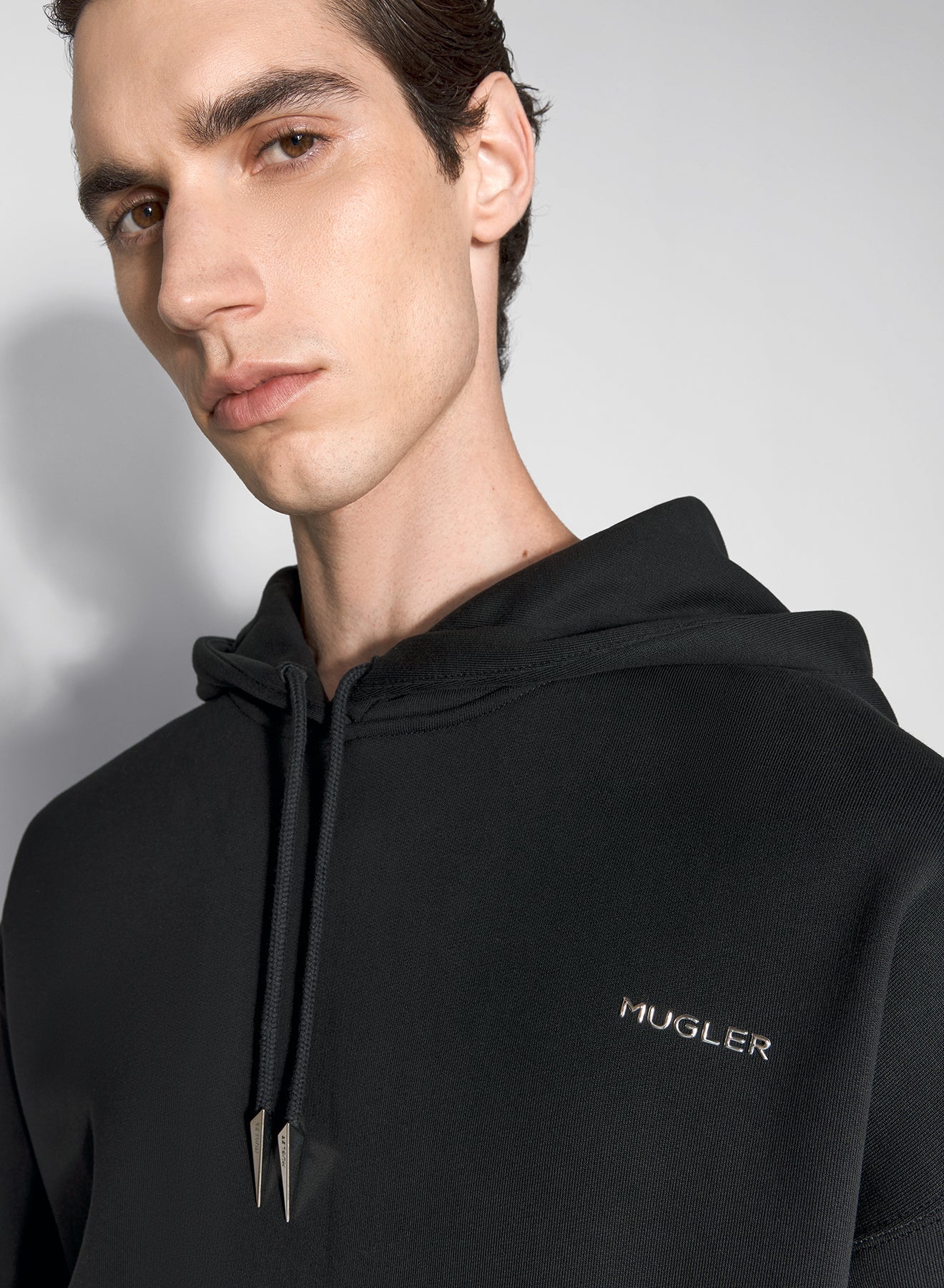 black mugler signature hoodie - 4