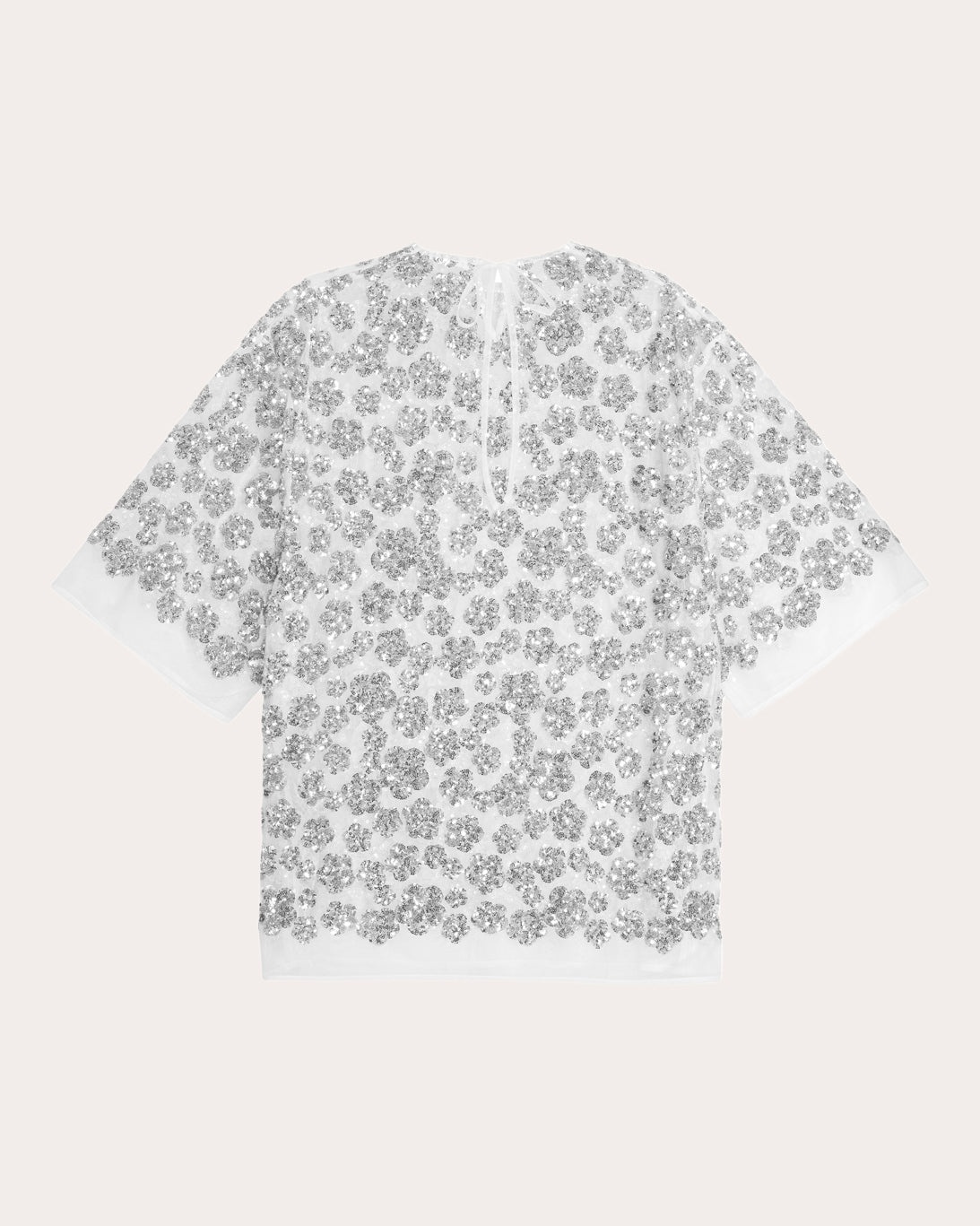 Asra Sheer Floral Sequin Oversized T-Shirt - 2