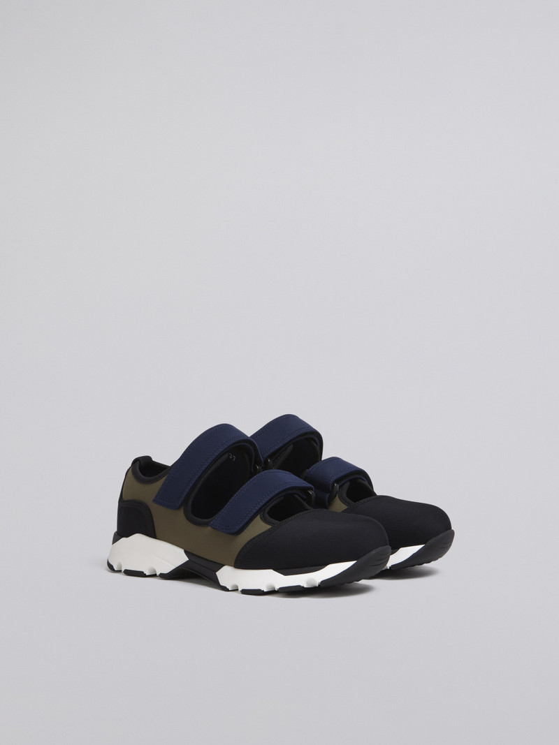 Marni BLACK GREEN AND BLUE TECHNICAL FABRIC SNEAKER WITH HOOK AND LOOP FASTENERS outlook