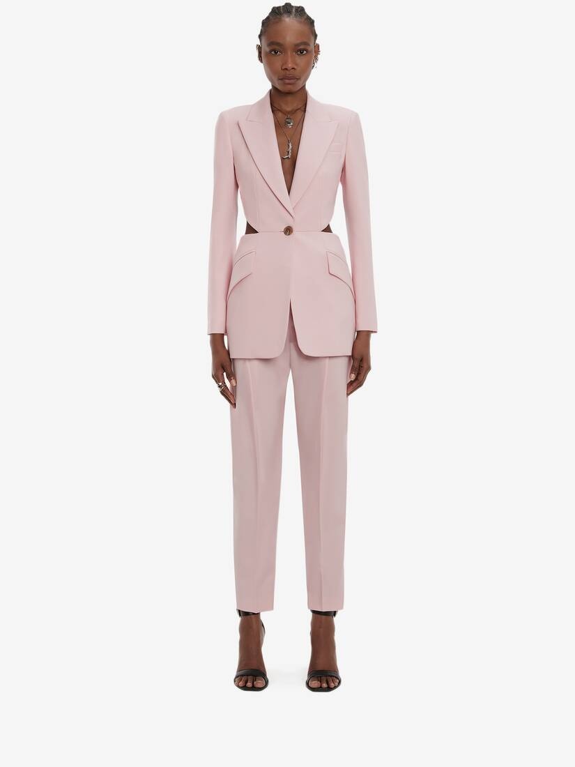 Open-back Wool Jacket in Pink - 2