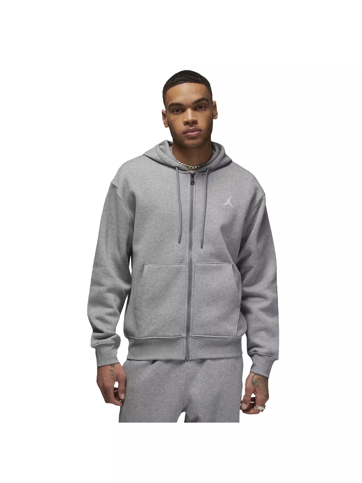 Men's Essentials Full-Zip Fleece Hoodie - Grey - 1