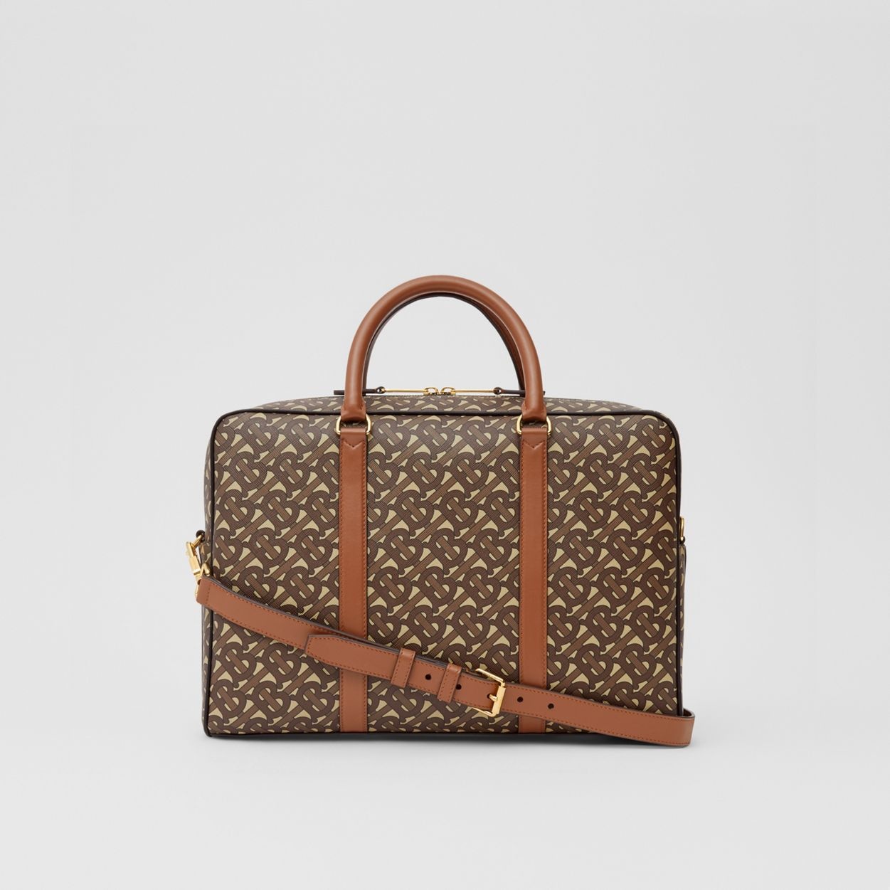 Monogram Print E-canvas and Leather Briefcase - 8