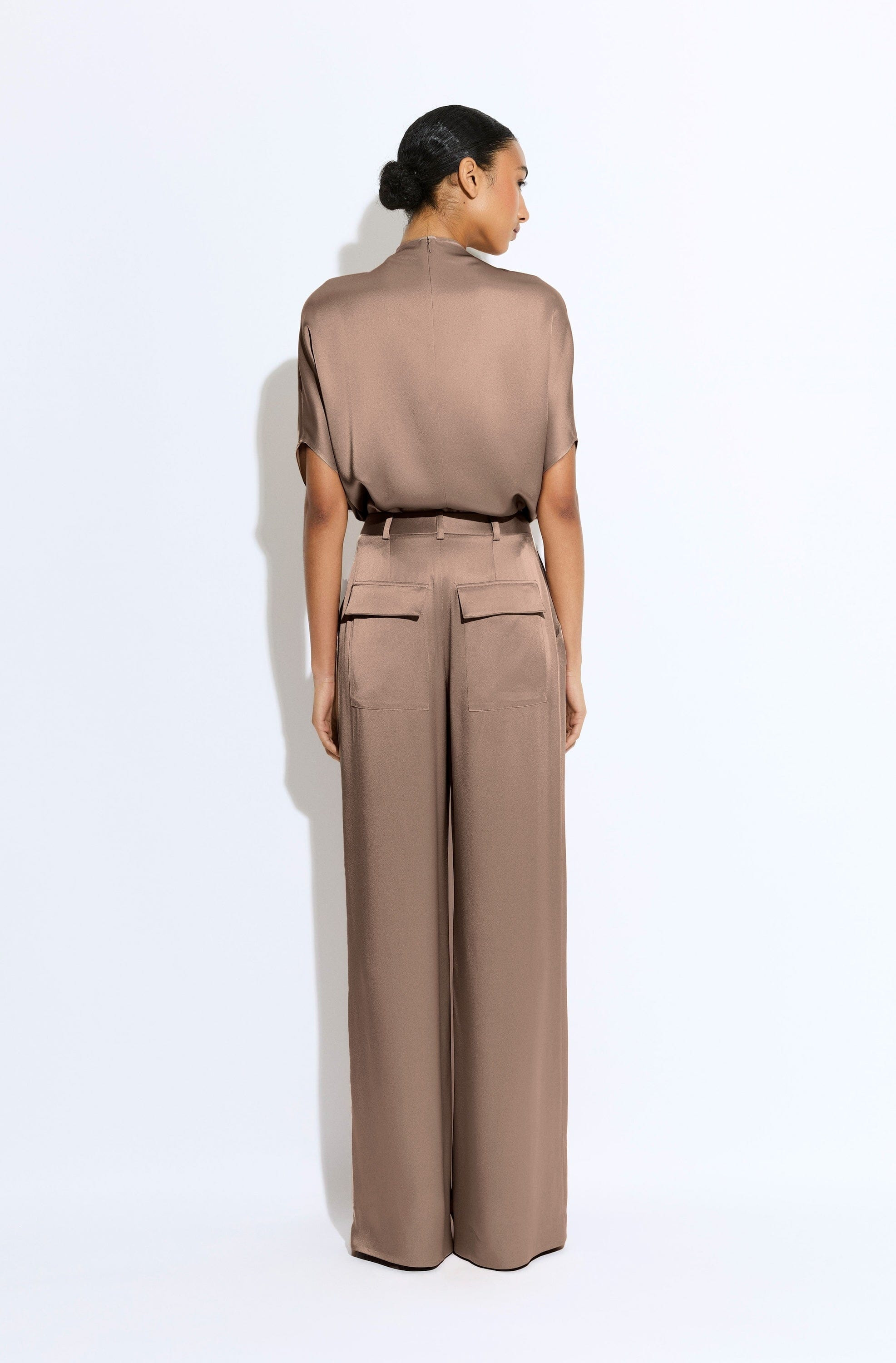 Satin Relaxed Pleated Pant - 3