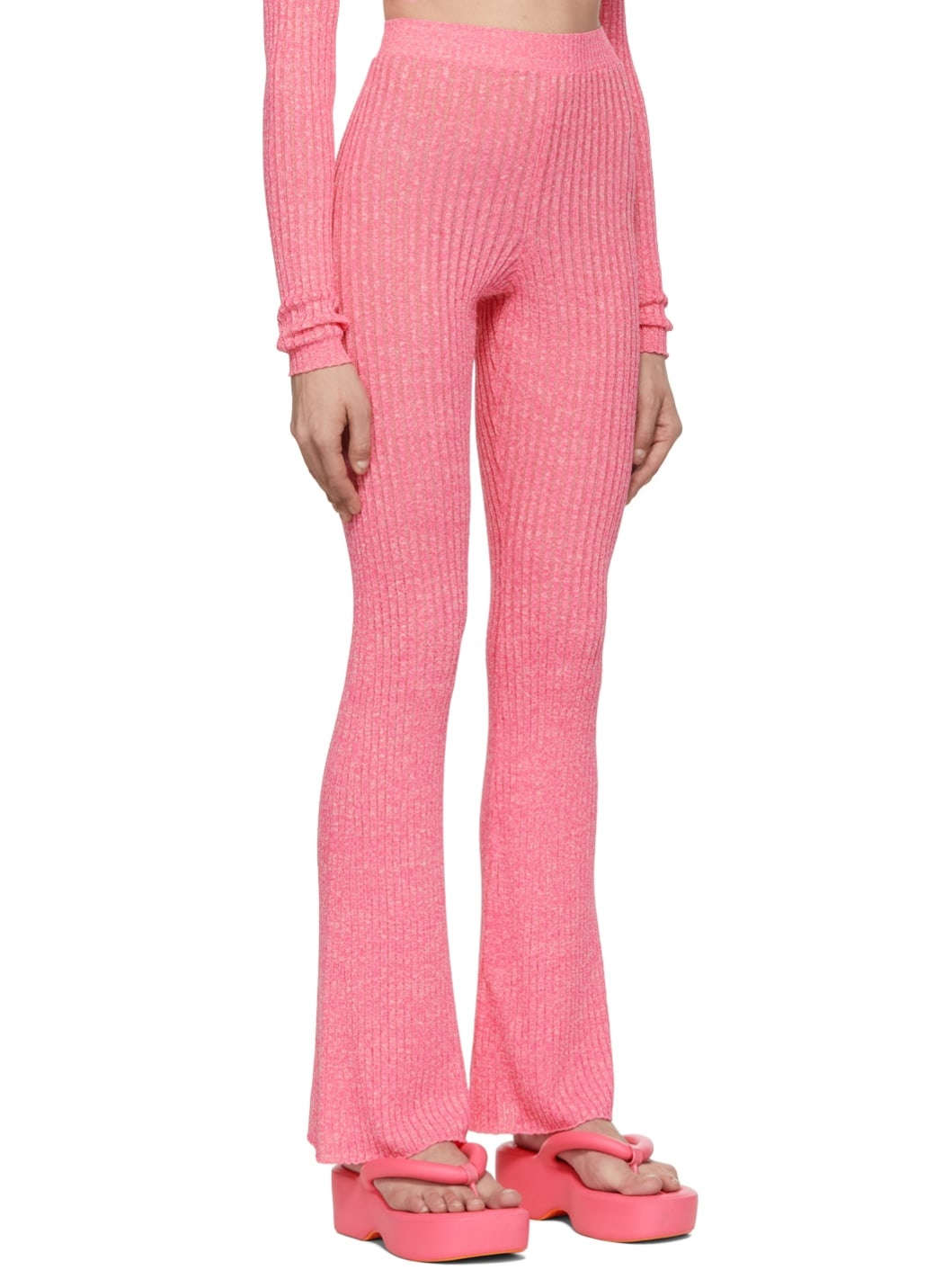 Pink Linen Lounge Pants - 2