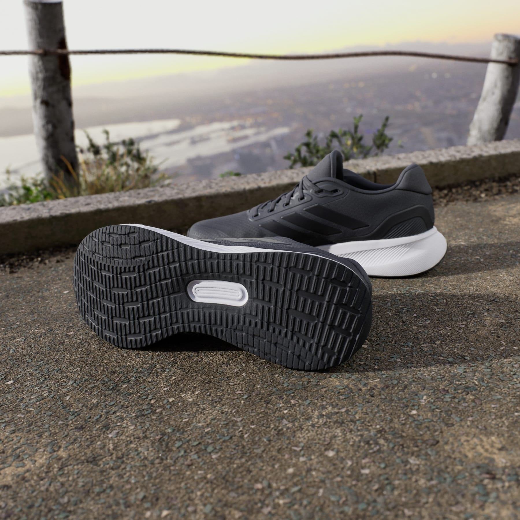 Adidas RunFalcon‎ 5 Running Shoes Men\'s Size 13 Gray Black Sneakers IE8819 adidas Runfalcon 5 Running Shoes | REVERSIBLE main image 2