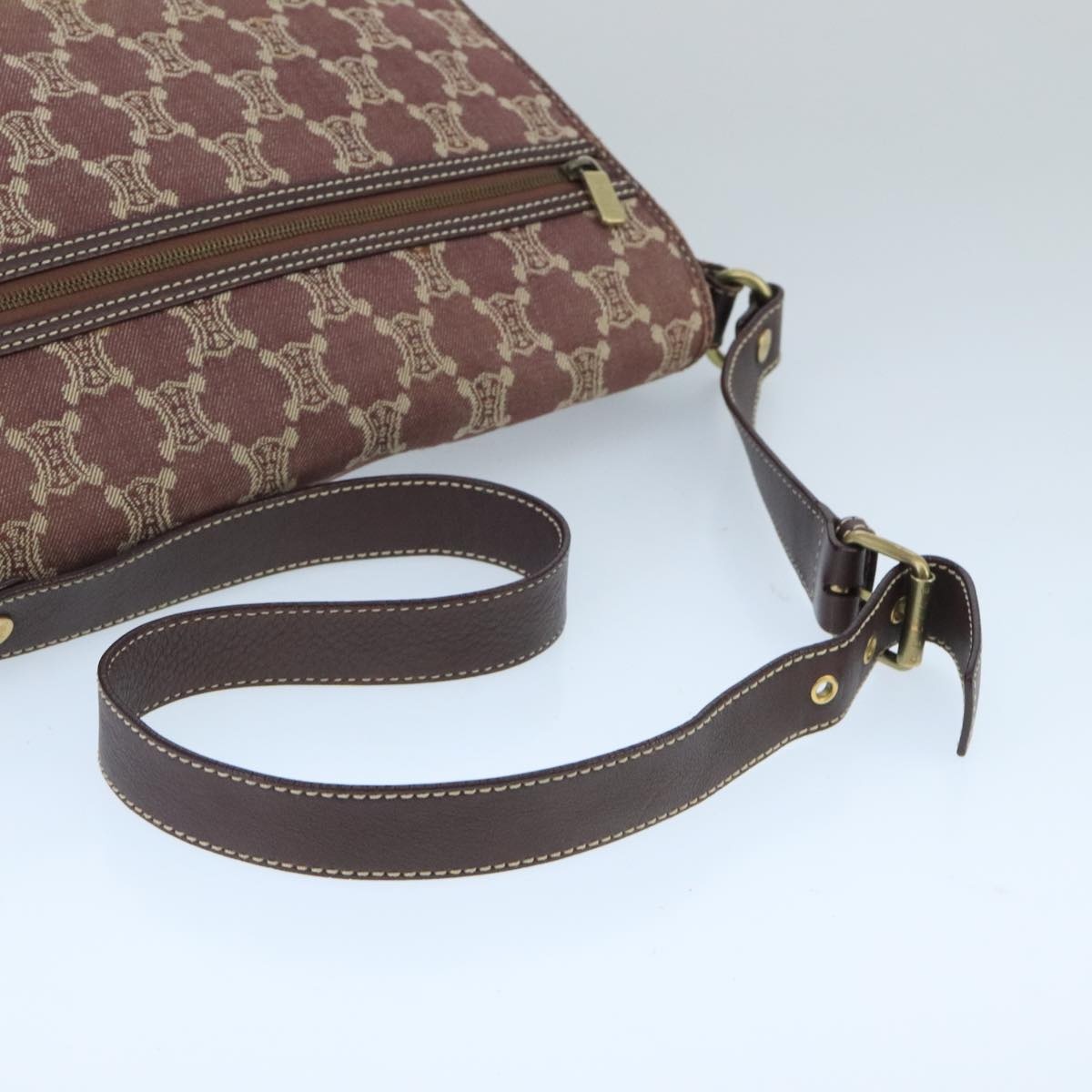 CELINE Paris Macadam Canvas Shoulder Bag Bordeaux - 7