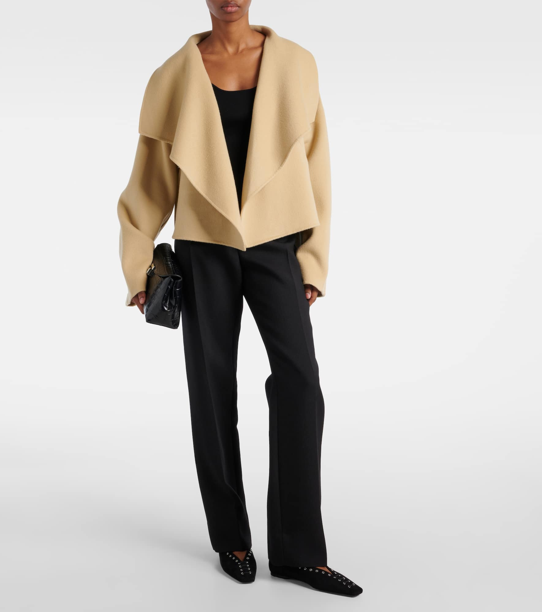 Signature cropped wool doublé jacket - 2